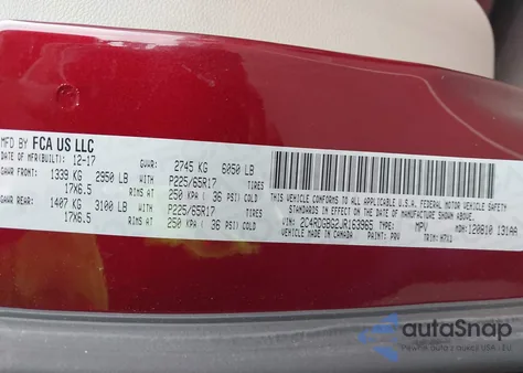 2018 Dodge Grand Caravan Se from USA, damaged, VIN 2C4RDGBG2JR163965